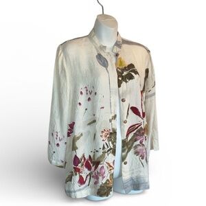 Citron Santa Monica Multicolor Floral Shirt Cranes. M